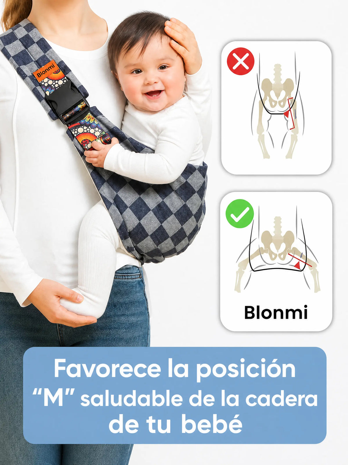 Portabebés tipo bandolera Blonmi