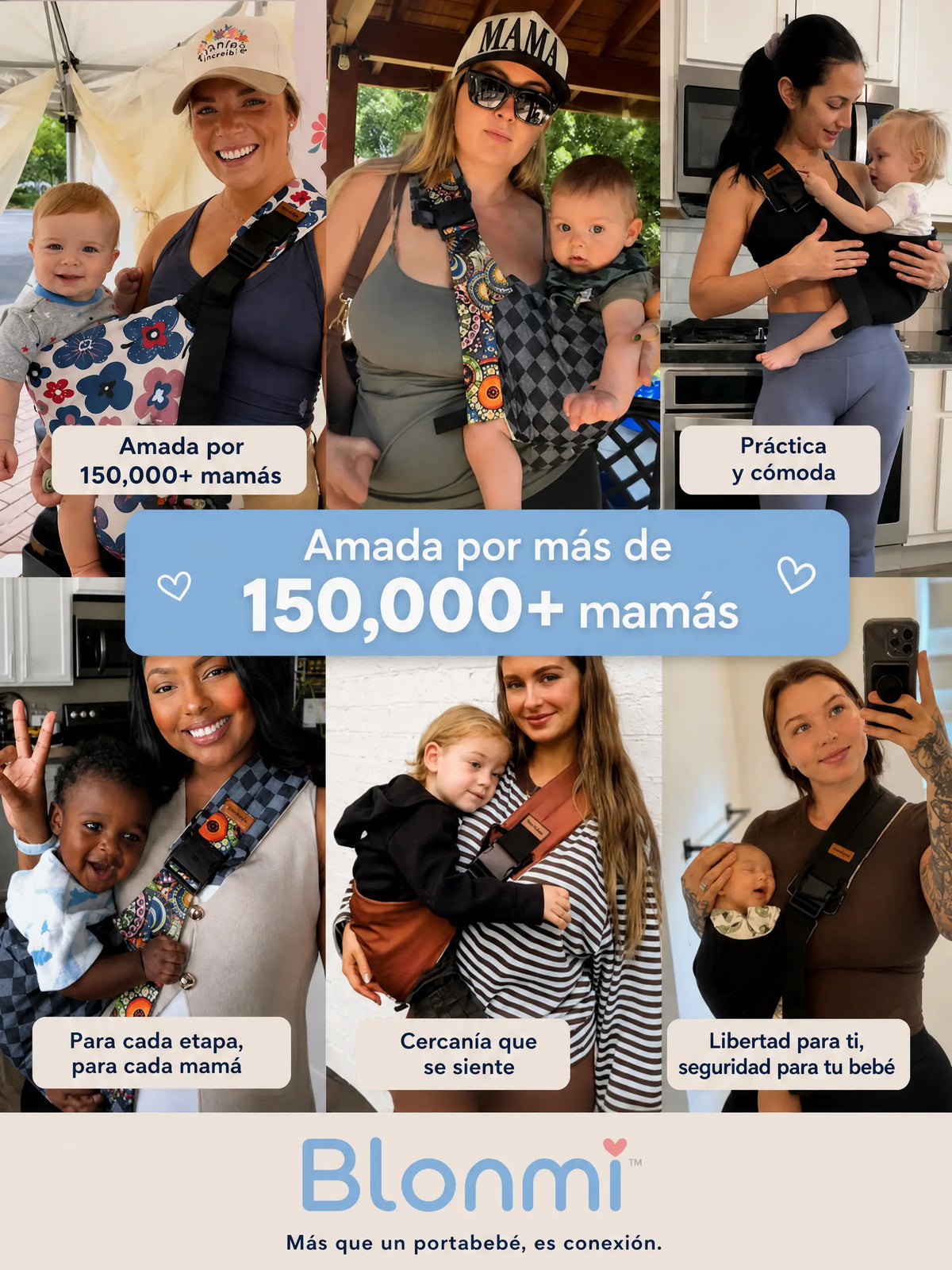 Portabebés tipo bandolera Blonmi